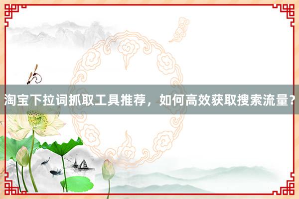 淘宝下拉词抓取工具推荐，如何高效获取搜索流量？
