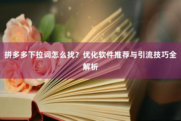 拼多多下拉词怎么找？优化软件推荐与引流技巧全解析